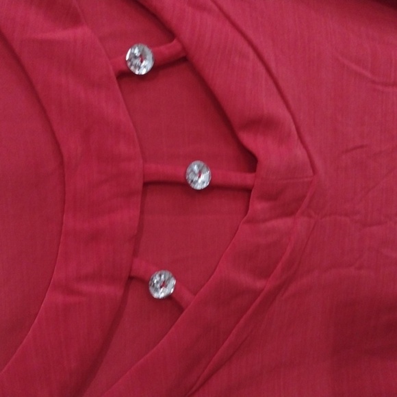 Diana Belle Rhinestone red top Small - Picture 2 of 5